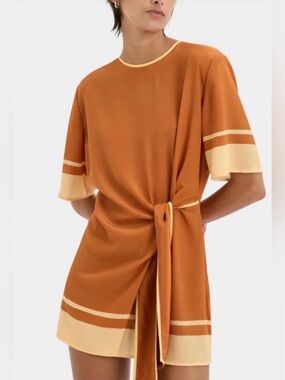 Sir The Label Soma Midi Dress in Rust